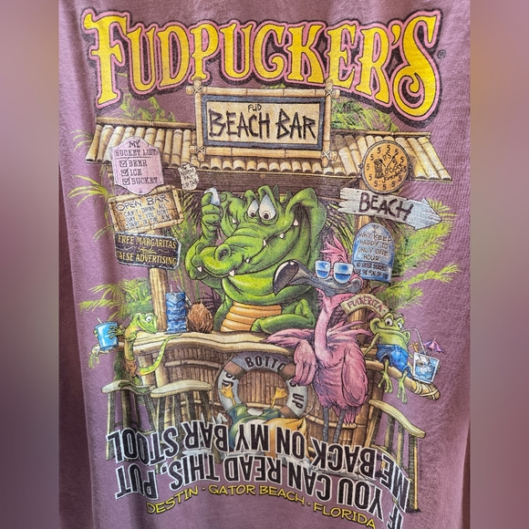 Other - Fudpuckers Beachside Grill LS Shirt Mens 2XL Gator Beach Party Graphic Destin FL